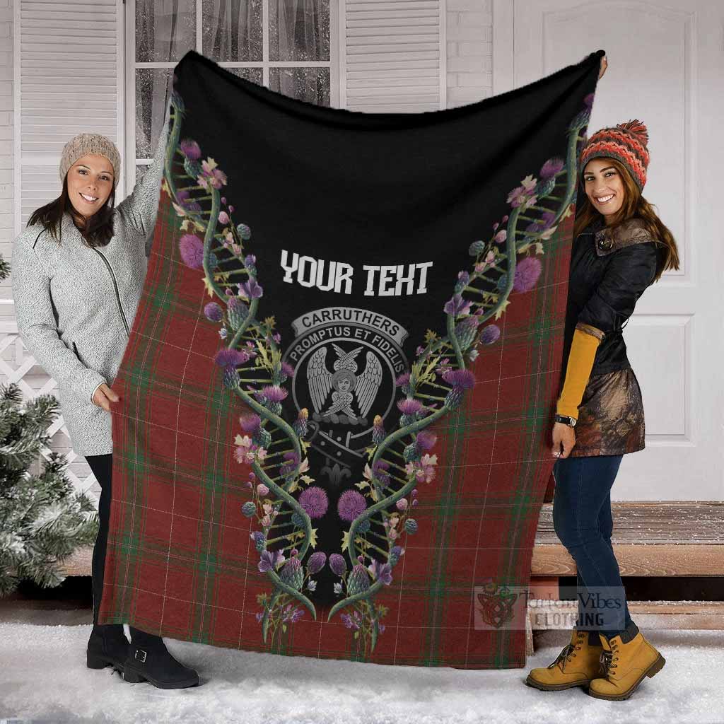 Carruthers Tartan Crest Blanket Scottish Heritage Thistle DNA