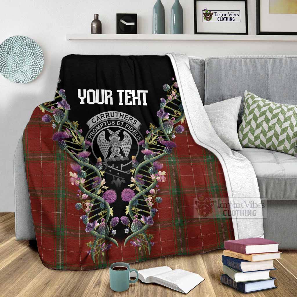 Carruthers Tartan Crest Blanket Scottish Heritage Thistle DNA