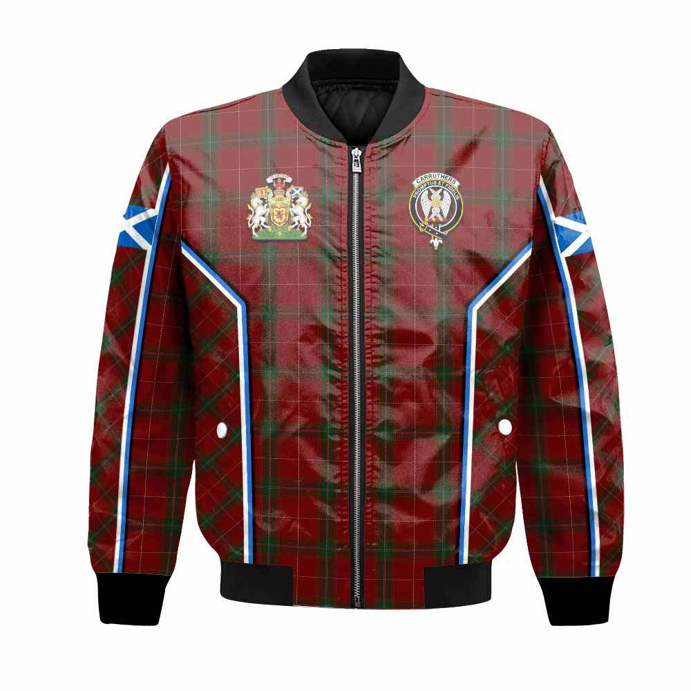 Carruthers Tartan Crest Bomber Jacket Scotland Coat of Arm Flag Style - Tartan Vibes Clothing