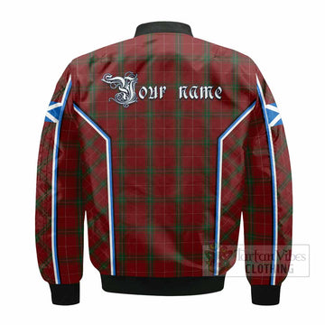 Carruthers Tartan Crest Bomber Jacket Scotland Coat of Arm Flag Style