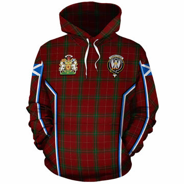 Carruthers Tartan Crest Cotton Hoodie Scotland Coat of Arm Flag Style