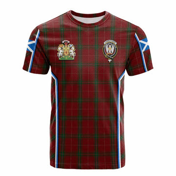 Carruthers Tartan Crest Cotton T-shirt Scotland Coat of Arm Flag Style