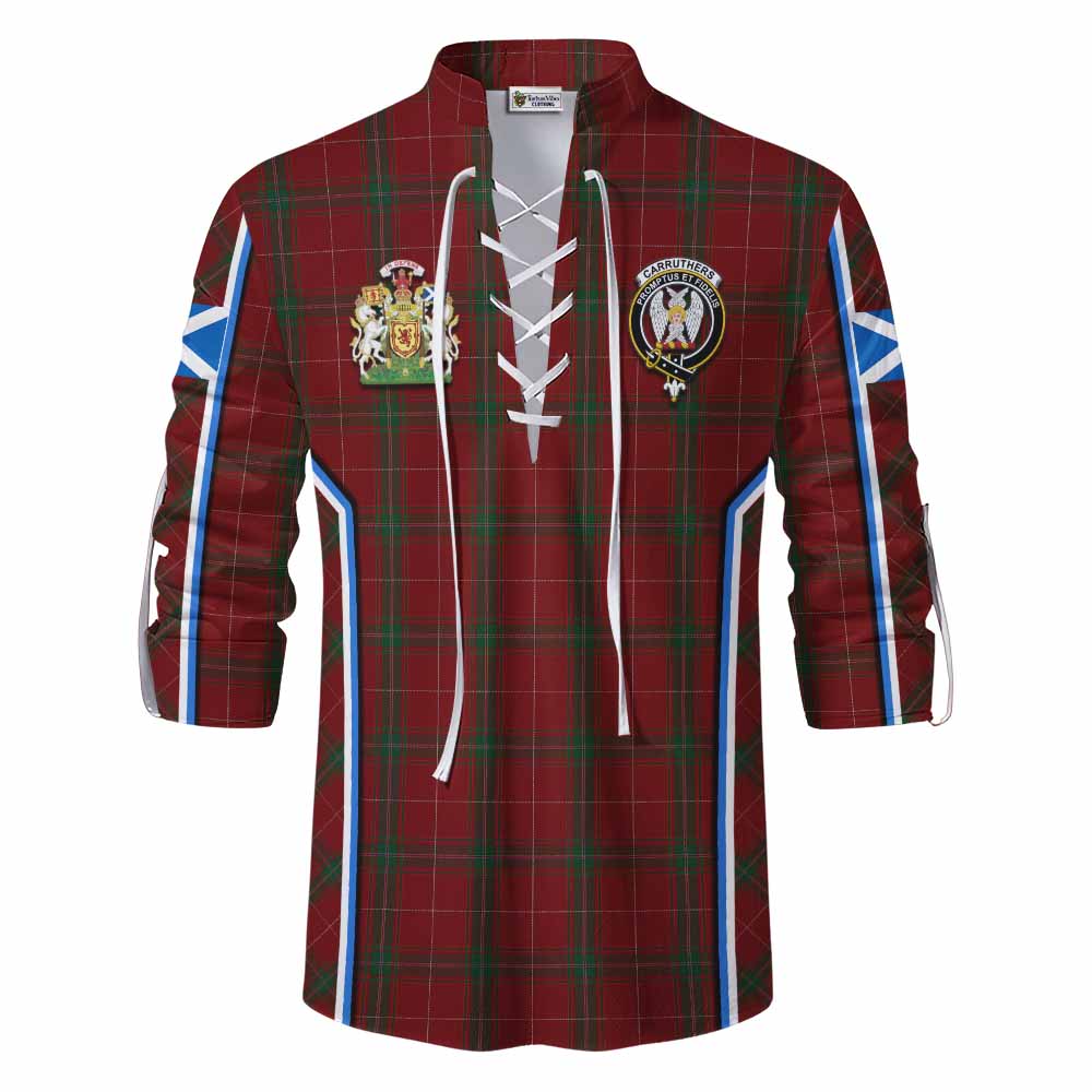 Carruthers Tartan Crest Ghillie Kilt Shirt Scotland Coat of Arm Flag Style - Tartan Vibes Clothing
