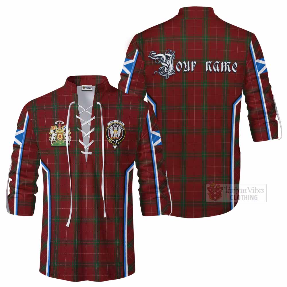 Carruthers Tartan Crest Ghillie Kilt Shirt Scotland Coat of Arm Flag Style - Tartan Vibes Clothing