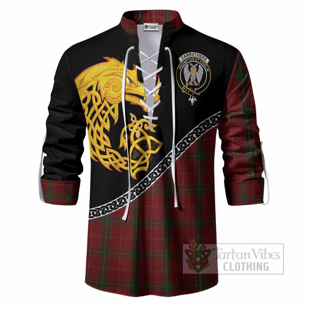 Carruthers Tartan Crest Ghillie Shirt Legendary Dragon Knot Half Style