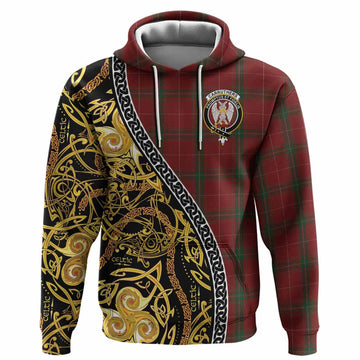 Carruthers Tartan Crest Hoodie Celtic Knot and Triple Trickle Spiral Symbols