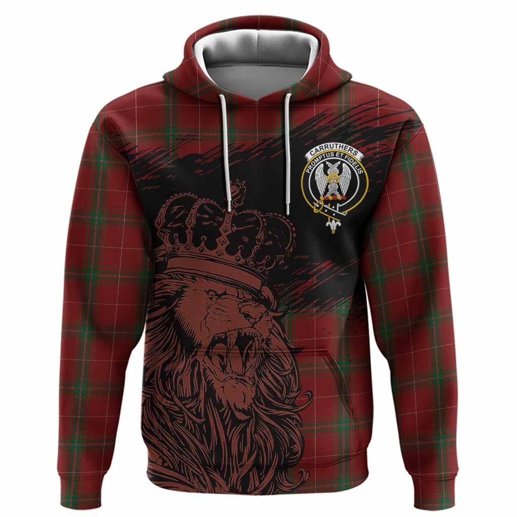 Carruthers Tartan Crest Hoodie Crowned Lion Heritage Style