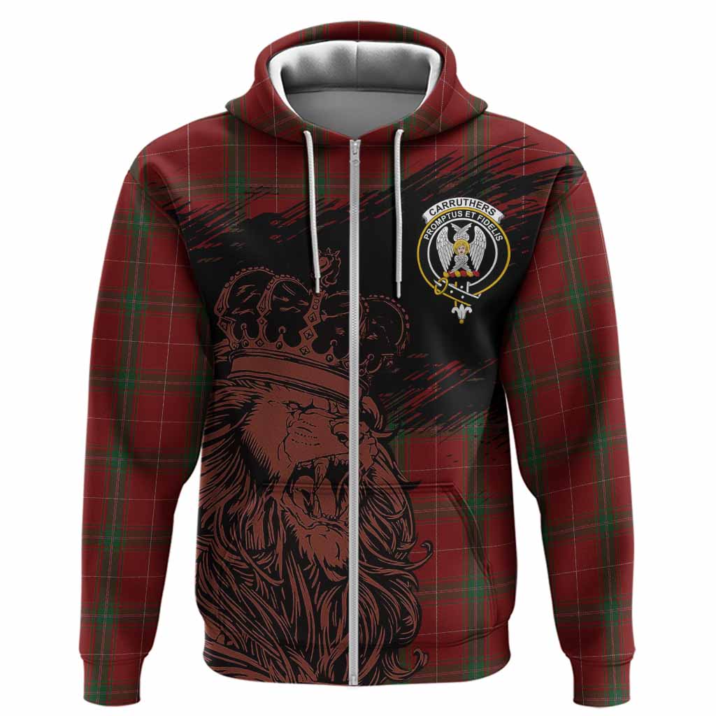 Carruthers Tartan Crest Hoodie Crowned Lion Heritage Style