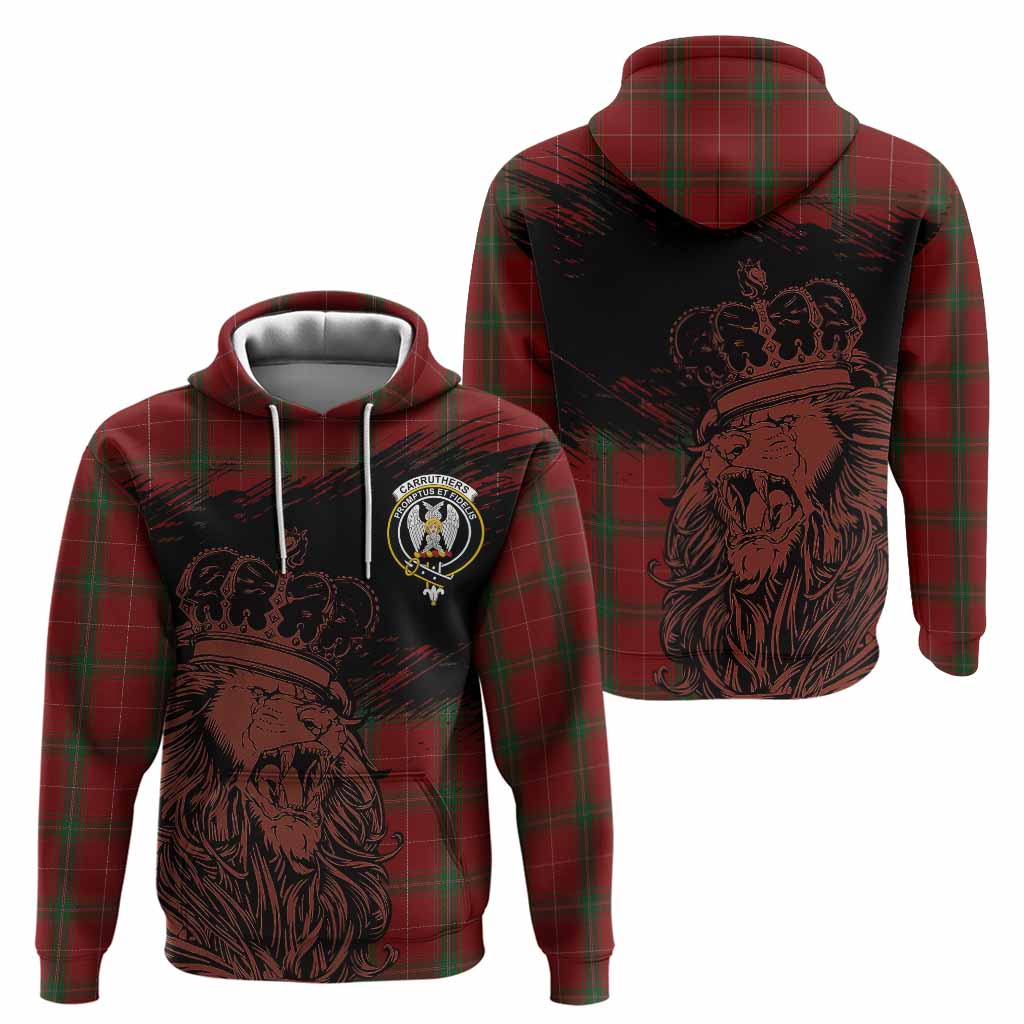 Carruthers Tartan Crest Hoodie Crowned Lion Heritage Style