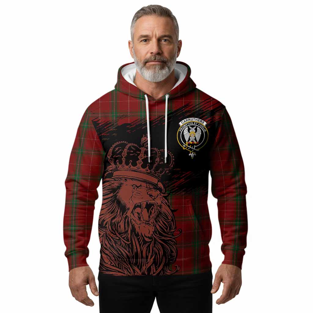 Carruthers Tartan Crest Hoodie Crowned Lion Heritage Style