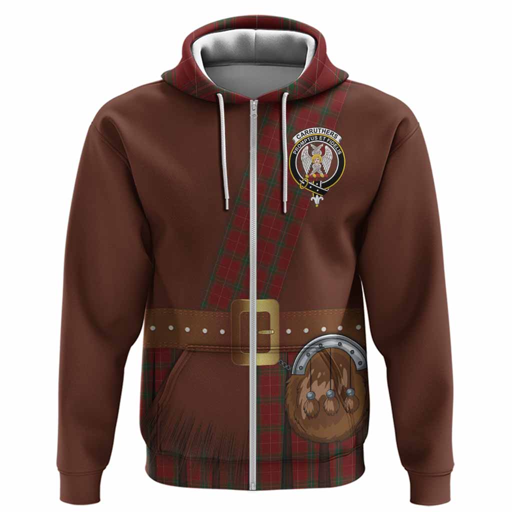 Carruthers Tartan Crest Hoodie Kilt Costume Style