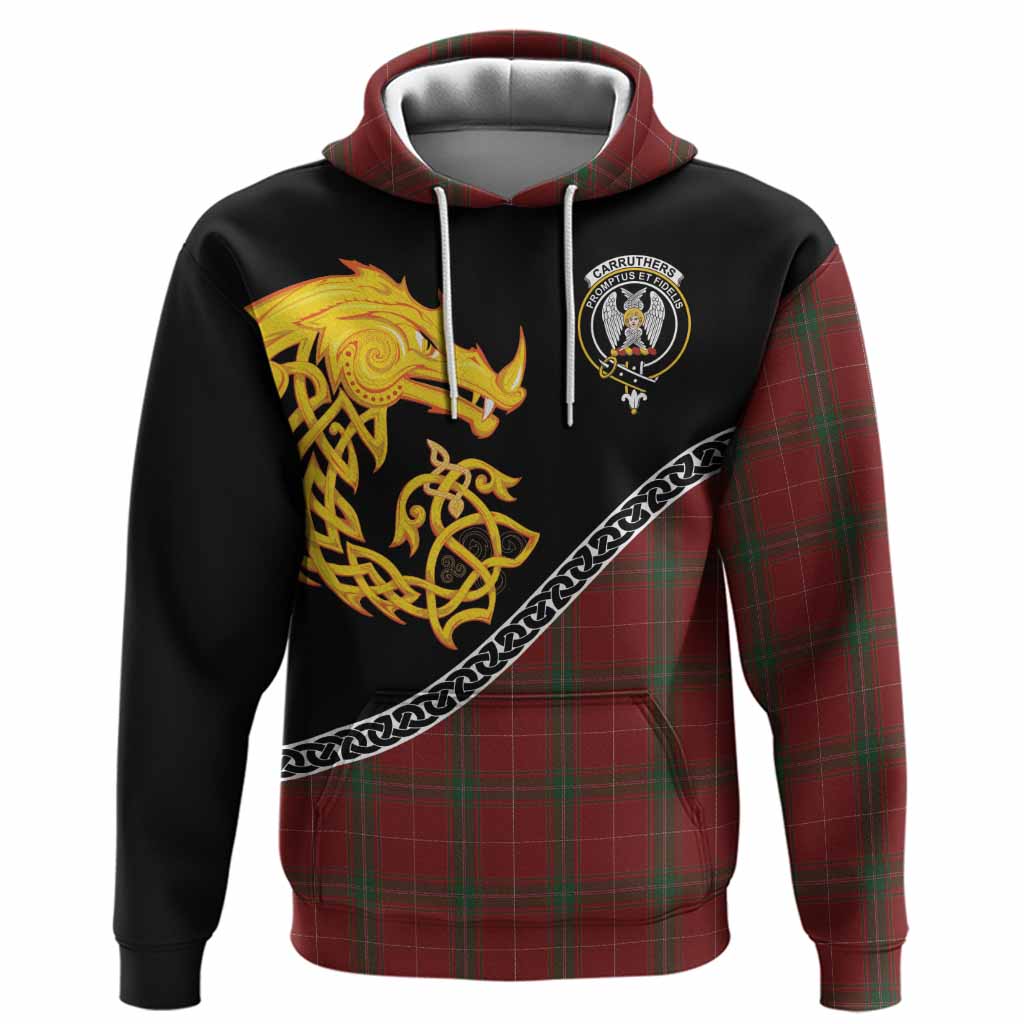 Carruthers Tartan Crest Hoodie Legendary Dragon Knot Half Style