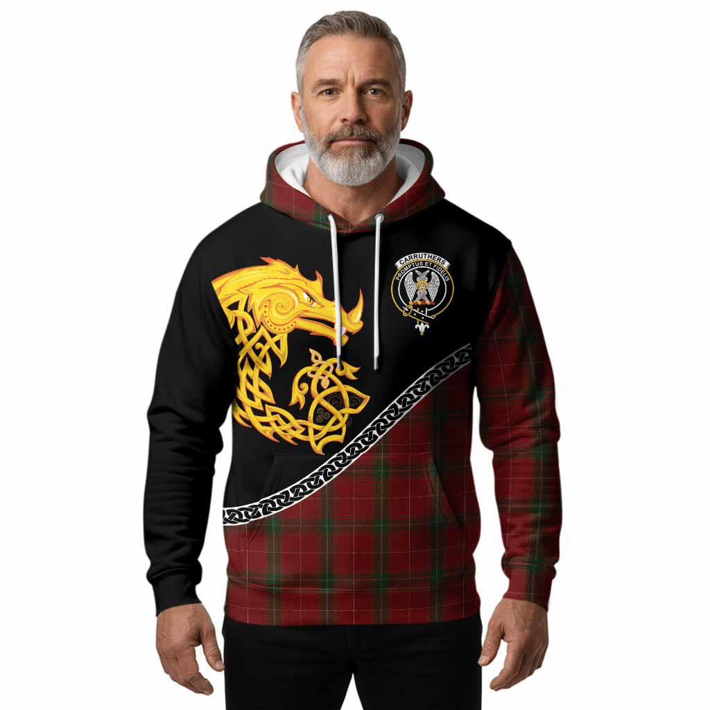 Carruthers Tartan Crest Hoodie Legendary Dragon Knot Half Style
