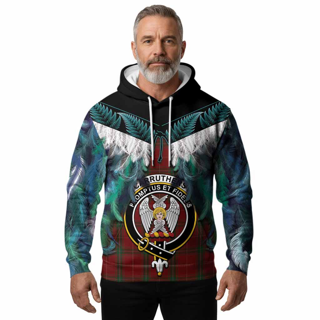 Carruthers Tartan Crest Hoodie New Zealand Maori Korowai Cloak