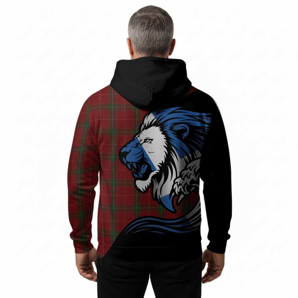 Carruthers Tartan Crest Hoodie Scottish Golden Lions Wave Flow