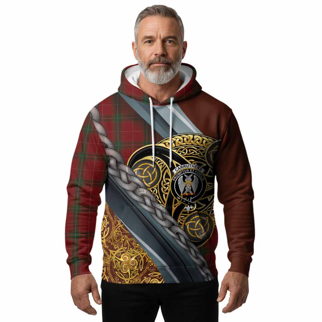 Carruthers Tartan Crest Hoodie Scottish Triskele Celtic