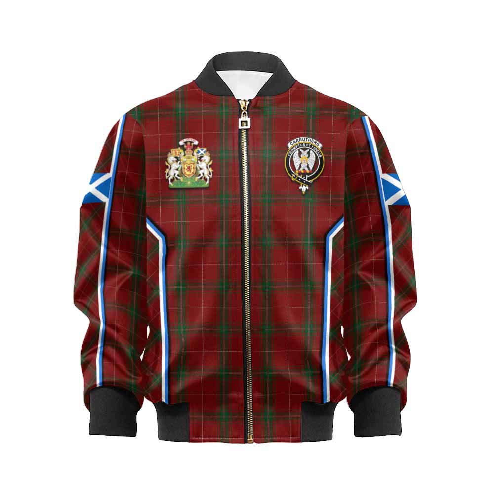 Carruthers Tartan Crest Kid Bomber Jacket Scotland Coat of Arm Flag Style - Tartan Vibes Clothing