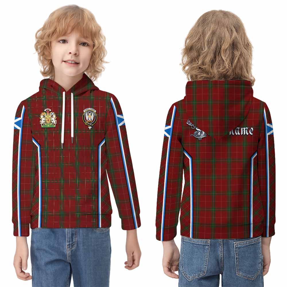 Carruthers Tartan Crest Kid Hoodie Scotland Coat of Arm Flag Style - Tartan Vibes Clothing