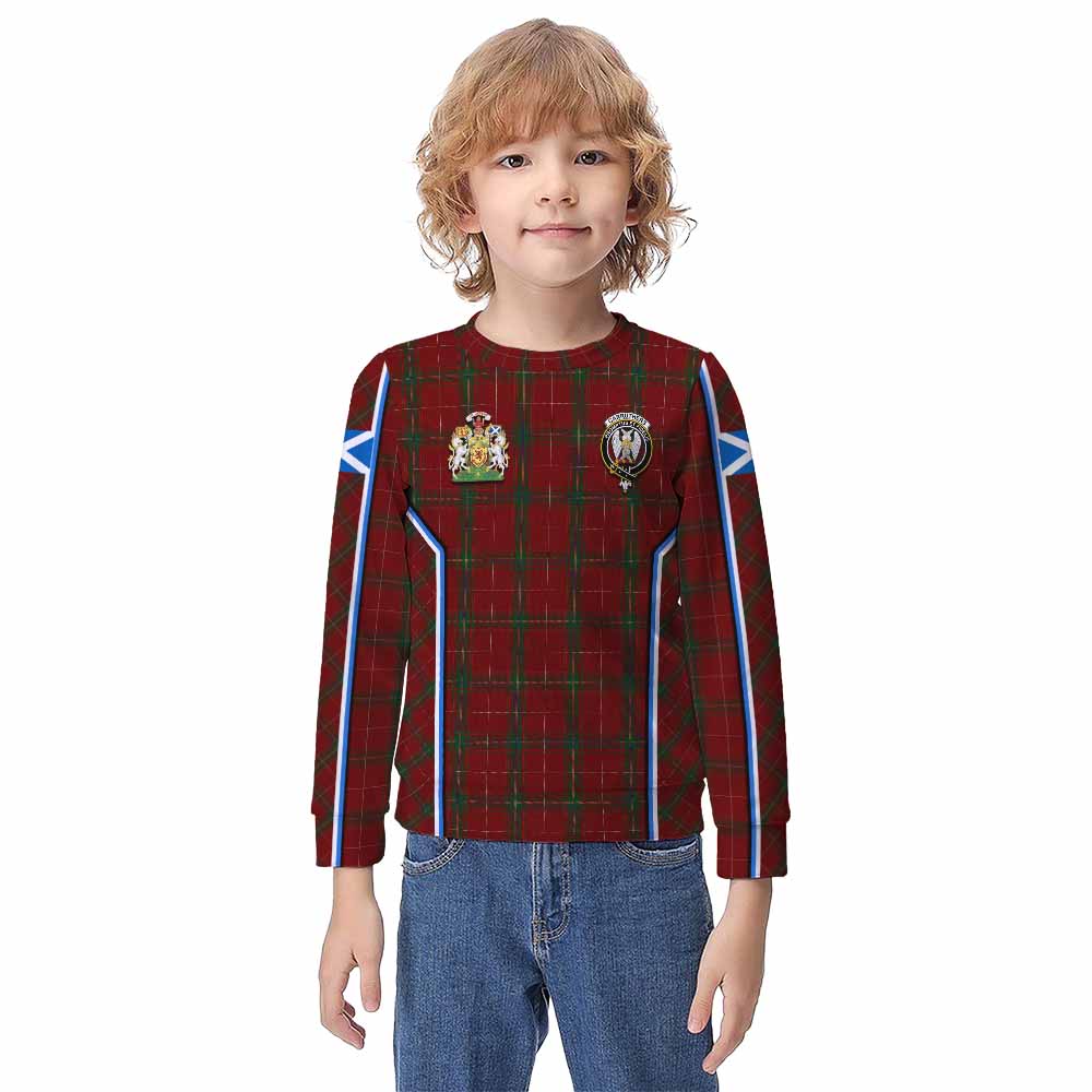 Carruthers Tartan Crest Kid Knitted Sweatshirt Scotland Coat of Arm Flag Style - Tartan Vibes Clothing