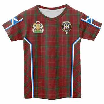 Carruthers Tartan Crest Kid T-shirt Scotland Coat of Arm Flag Style