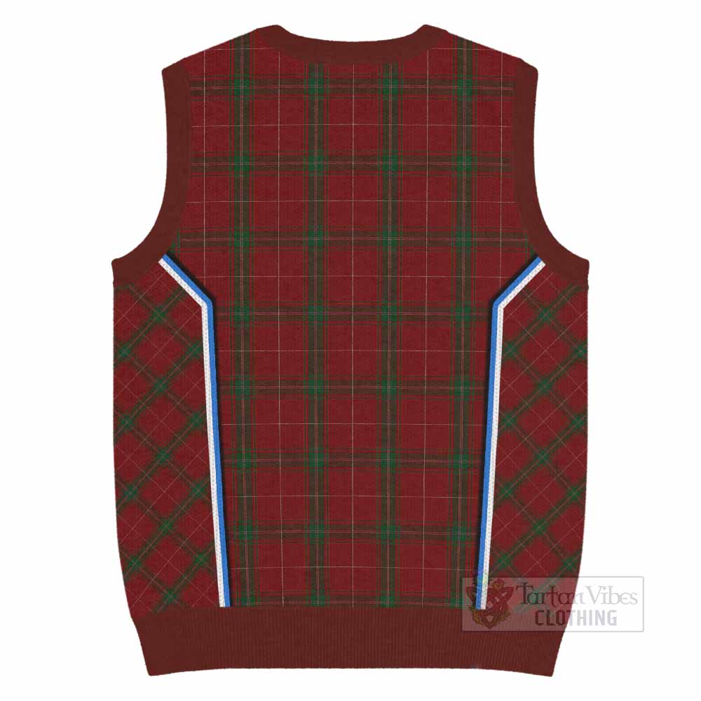Carruthers Tartan Crest Knitted V-Neck Vest Scotland Coat of Arm Flag Style - Tartan Vibes Clothing