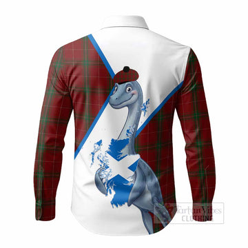 Carruthers Tartan Crest Loch Ness Monster Long Sleeve Button Shirts Nessie Scottish Map Tha Gradh Agam Air Alba