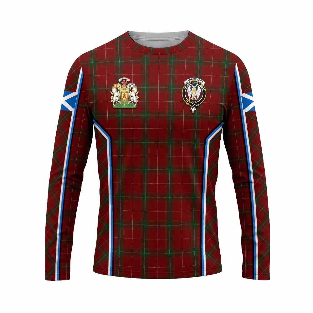 Carruthers Tartan Crest Long Sleeve T-Shirt Scotland Coat of Arm Flag Style - Tartan Vibes Clothing