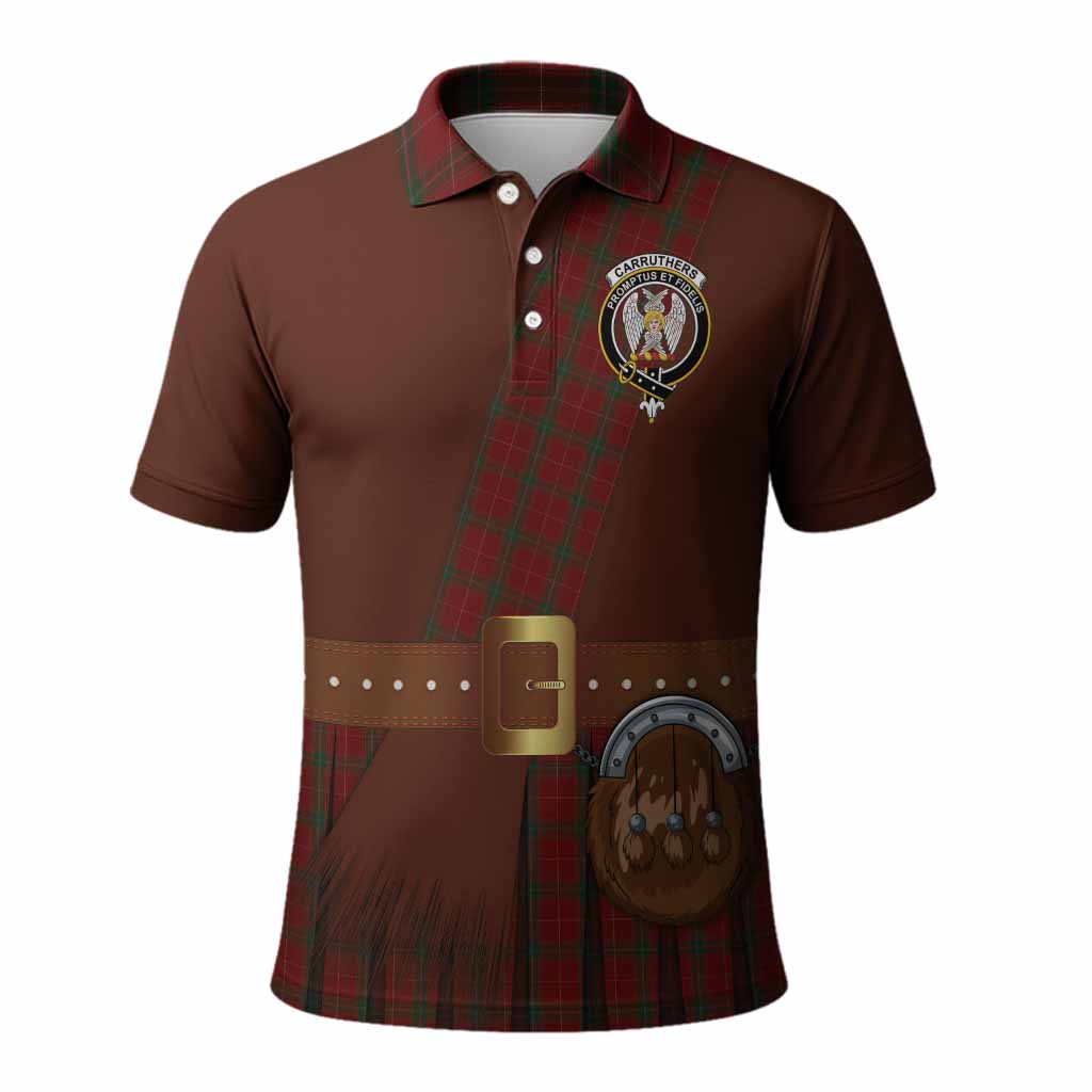 Carruthers Tartan Crest Polo Shirt Kilt Costume Style