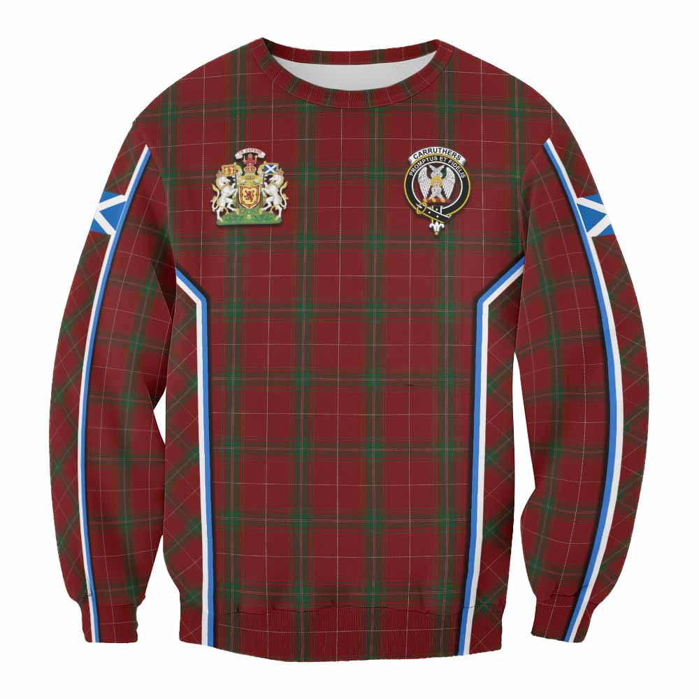 Carruthers Tartan Crest Sweatshirt Scotland Coat of Arm Flag Style - Tartan Vibes Clothing