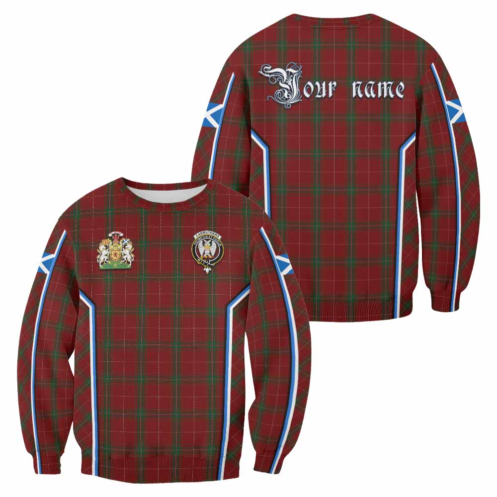 Carruthers Tartan Crest Sweatshirt Scotland Coat of Arm Flag Style - Tartan Vibes Clothing