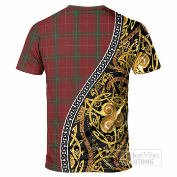 Carruthers Tartan Crest T-Shirt Celtic Knot and Triple Trickle Spiral Symbols