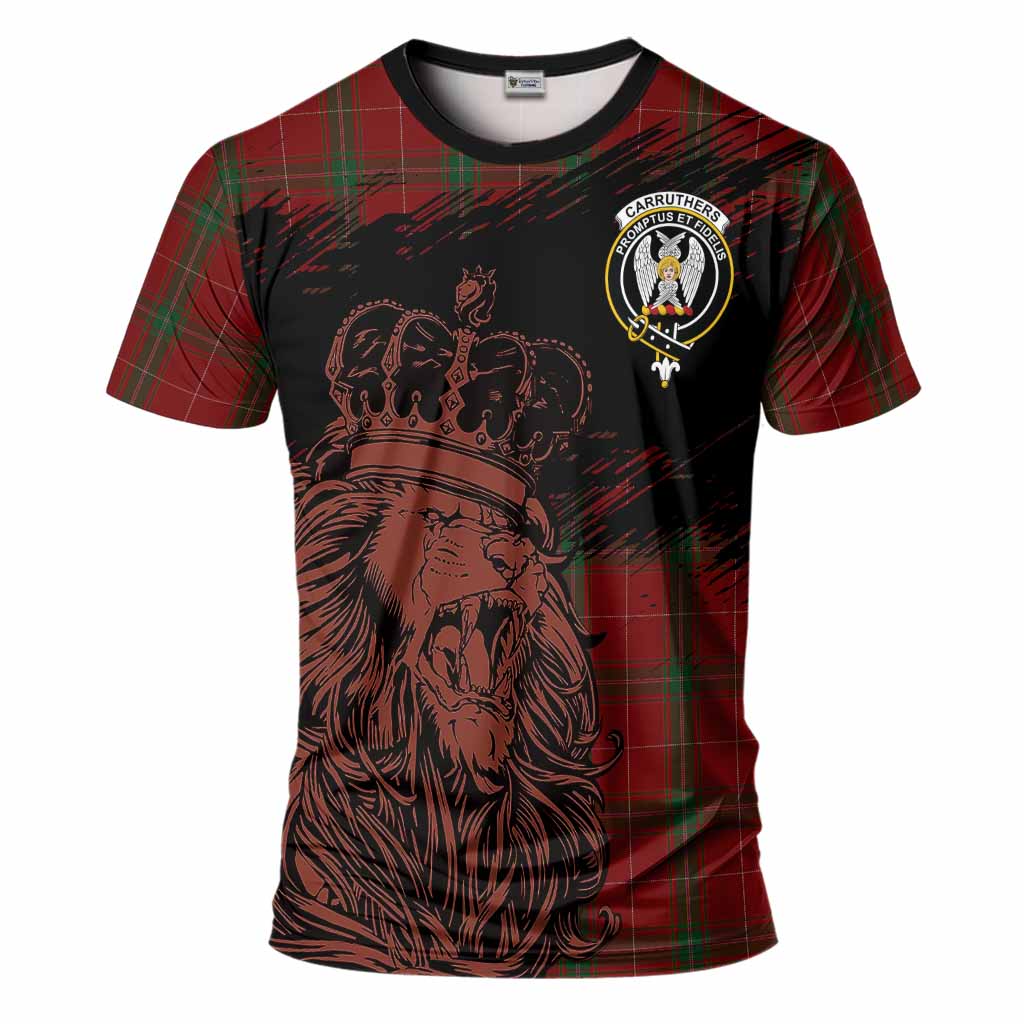 Carruthers Tartan Crest T-Shirt Crowned Lion Heritage Style