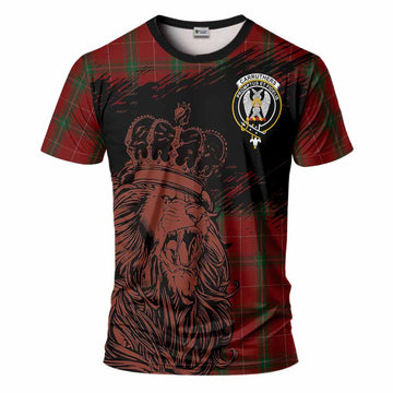 Carruthers Tartan Crest T-Shirt Crowned Lion Heritage Style
