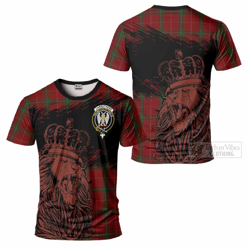 Carruthers Tartan Crest T-Shirt Crowned Lion Heritage Style