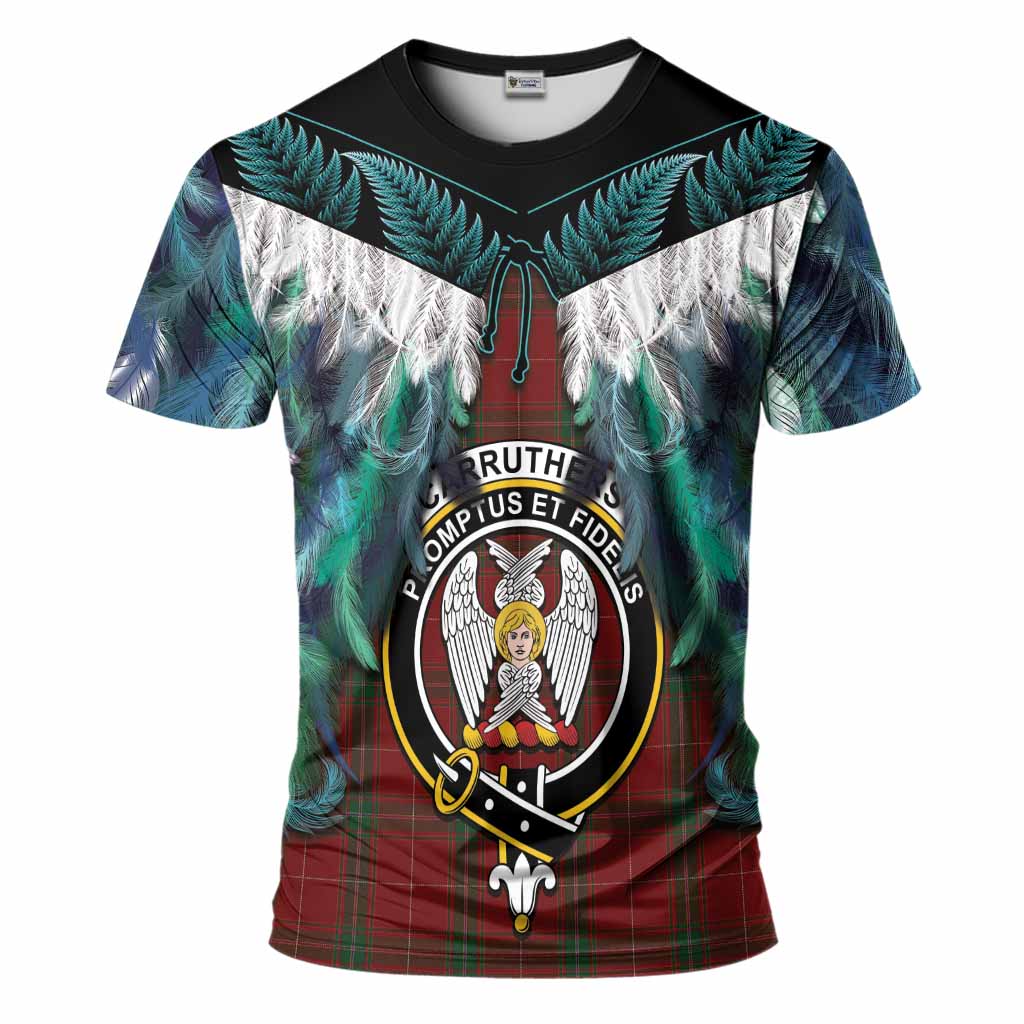 Carruthers Tartan Crest T-Shirt New Zealand Maori Korowai Cloak