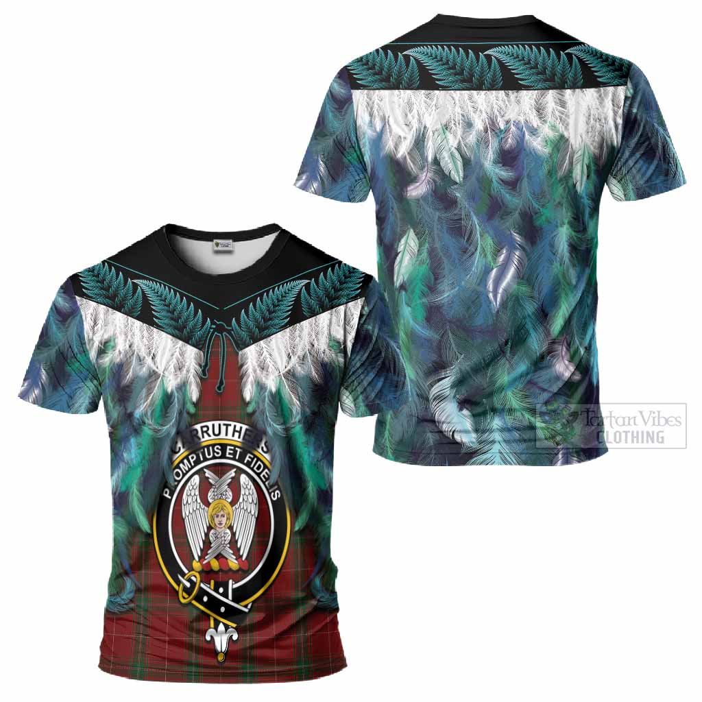 Carruthers Tartan Crest T-Shirt New Zealand Maori Korowai Cloak
