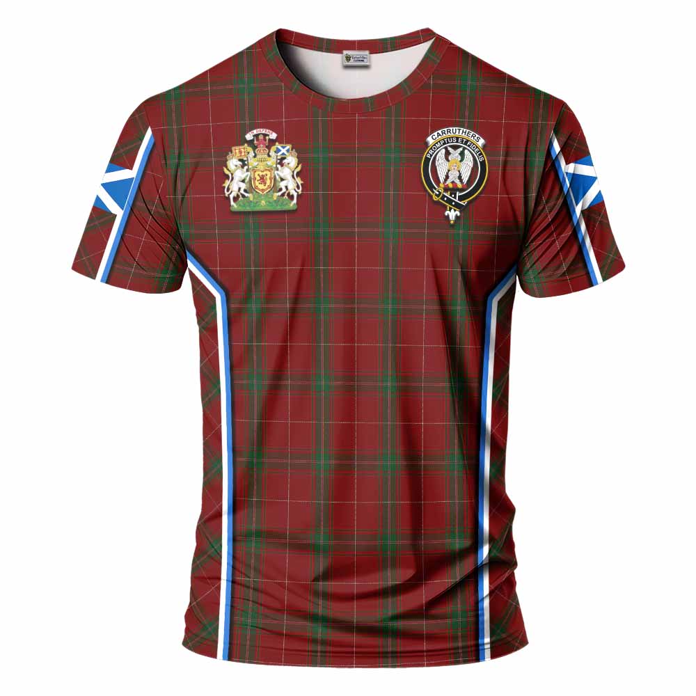 Carruthers Tartan Crest T-shirt Scotland Coat of Arm Flag Style - Tartan Vibes Clothing