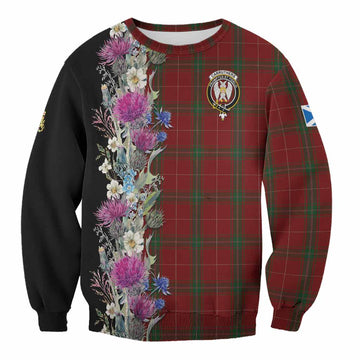 Carruthers Tartan Crest Thistle Floral Sweatshirt Unisex - Tartan Vibes Clothing