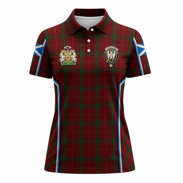 Carruthers Tartan Crest Women's Polo Shirt Scotland Coat of Arm Flag Style