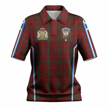 Carruthers Tartan Crest Women’s Polo Sweater Top Scotland Coat of Arm Flag Style