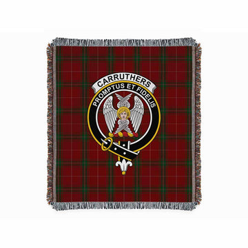Carruthers Tartan Crest Woven Blanket M 51 x 60 inches 130 x 150cm - Tartan Vibes Clothing