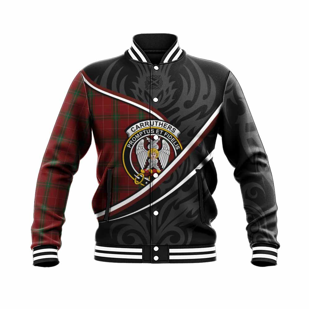Carruthers Tartan Family Crest Baseball Jacket Celtic Scottish Thistle Floral - Tartan Vibes Clothing
