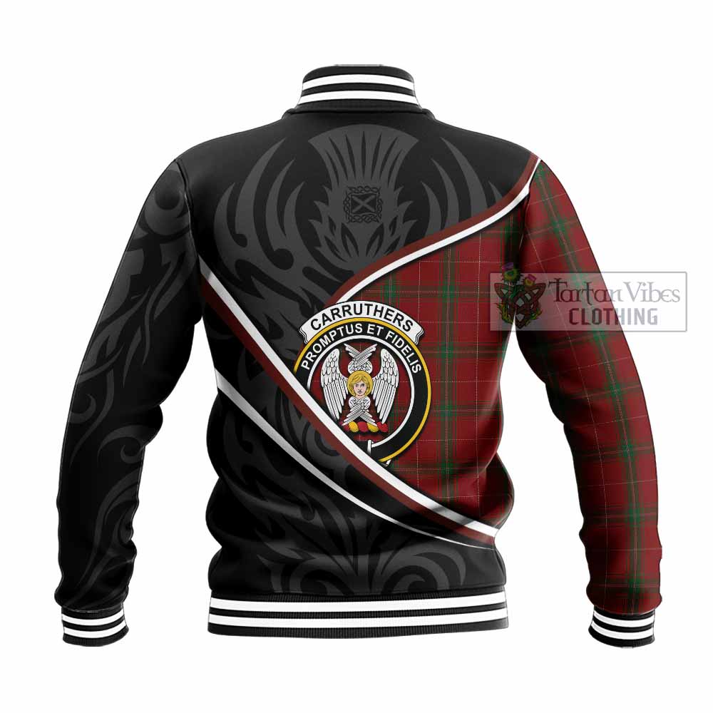 Carruthers Tartan Family Crest Baseball Jacket Celtic Scottish Thistle Floral - Tartan Vibes Clothing