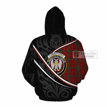Carruthers Tartan Family Crest Cotton Hoodie Celtic Scottish Thistle Floral