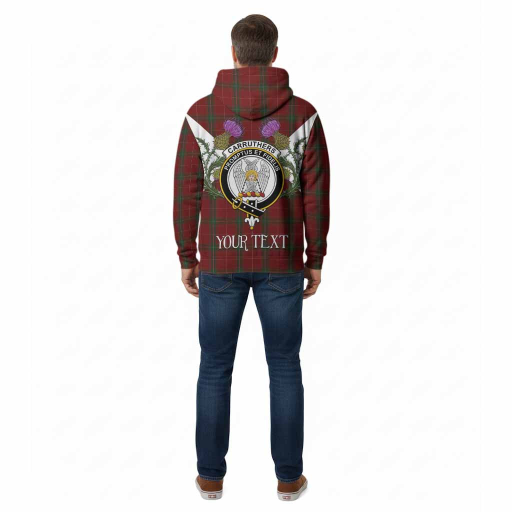 Carruthers Tartan Family Crest Cotton Hoodie Scottish Burns Night Thistle Floral