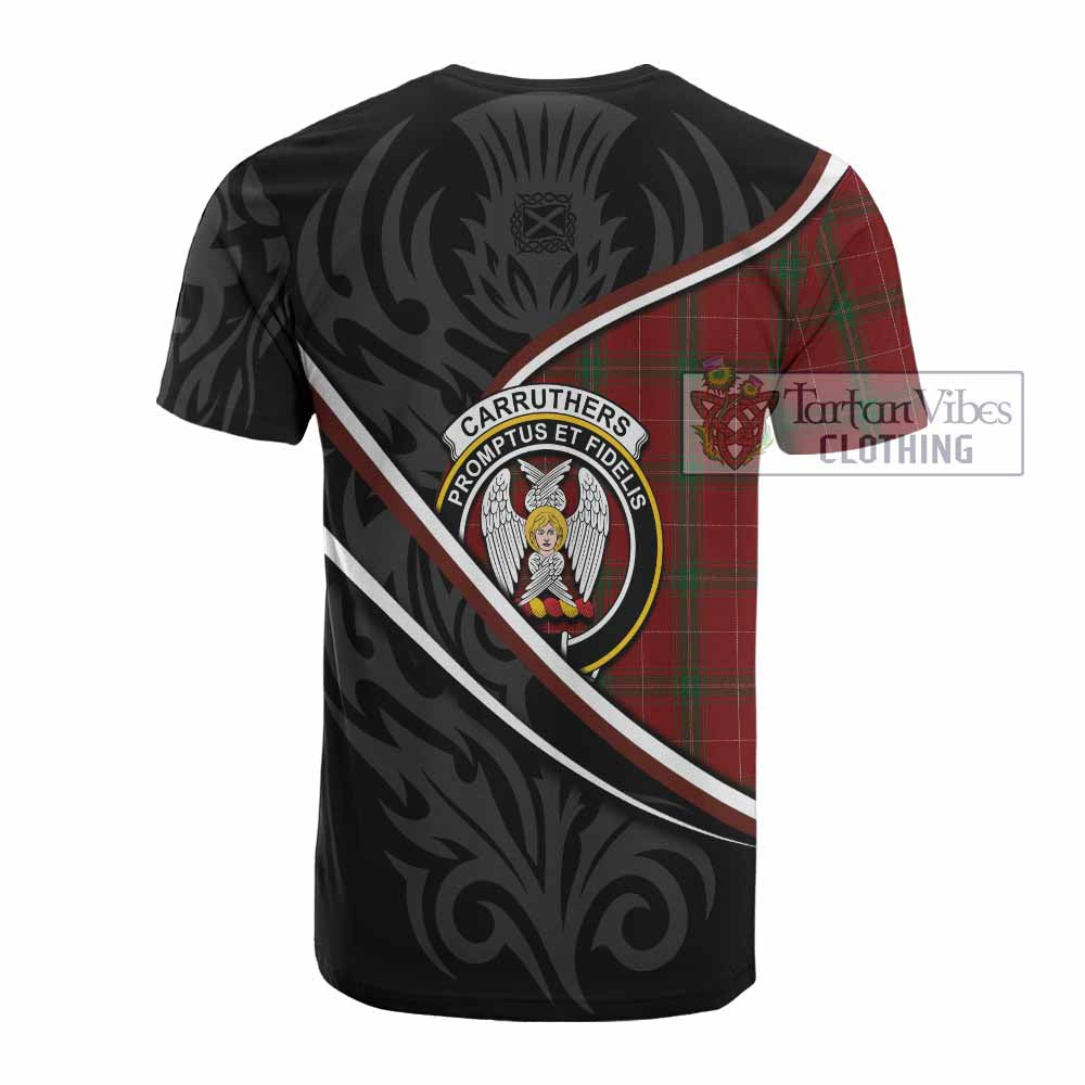 Carruthers Tartan Family Crest Cotton T-shirt Celtic Scottish Thistle Floral - Tartan Vibes Clothing