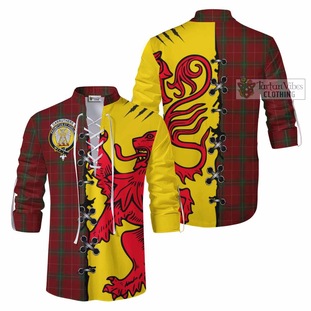 Carruthers Tartan Family Crest Ghillie Kilt Shirt Lion Rampant Honor - Tartan Vibes Clothing