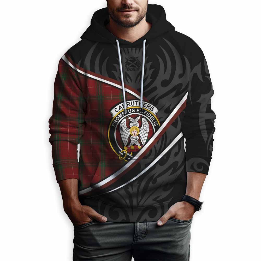 Carruthers Tartan Family Crest Hoodie Celtic Scottish Thistle Floral - Tartan Vibes Clothing