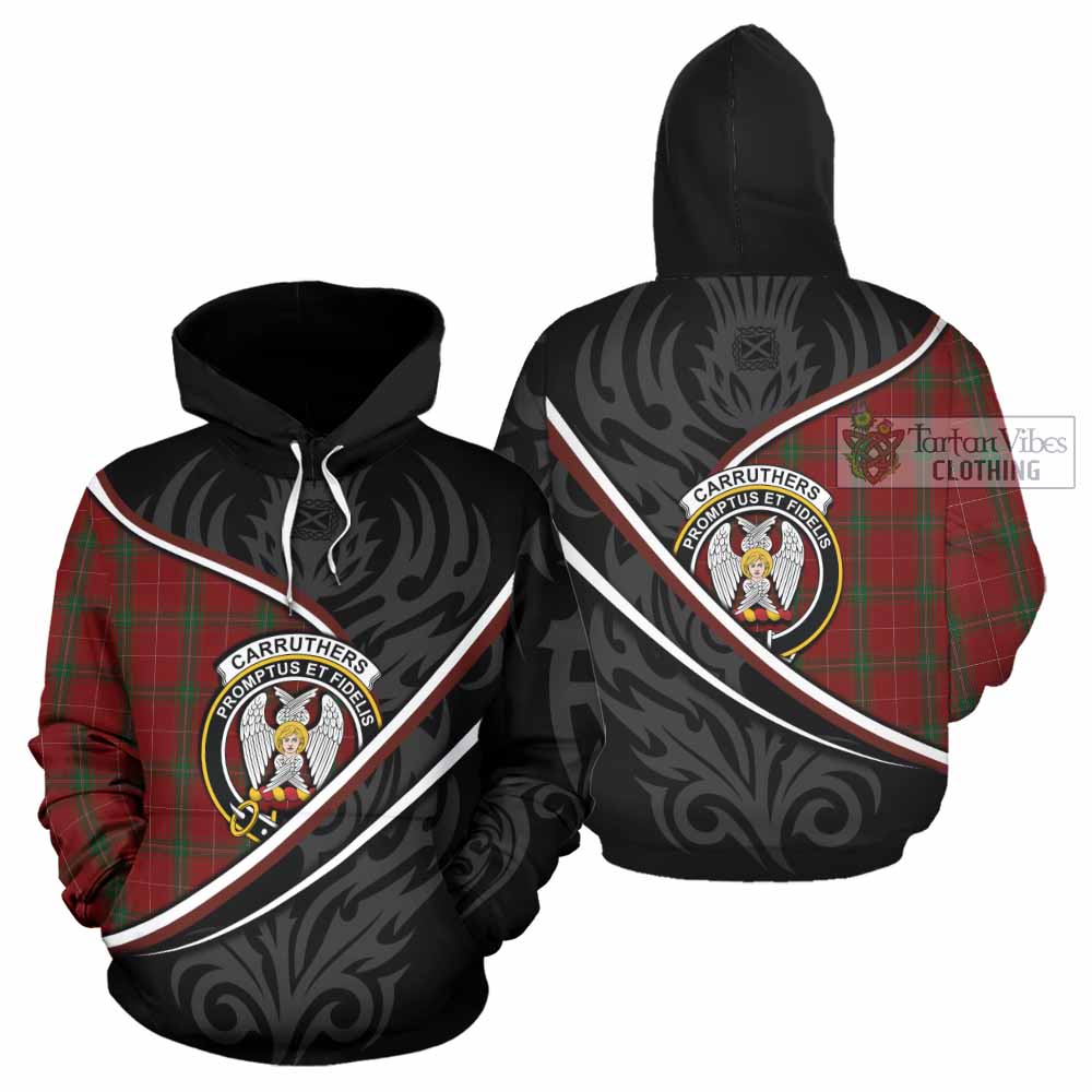 Carruthers Tartan Family Crest Hoodie Celtic Scottish Thistle Floral - Tartan Vibes Clothing