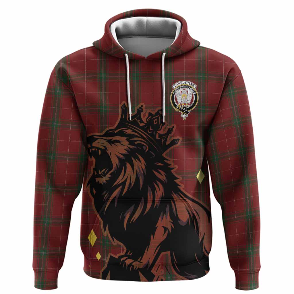 Carruthers Tartan Family Crest Hoodie Crowned Lion Roaring